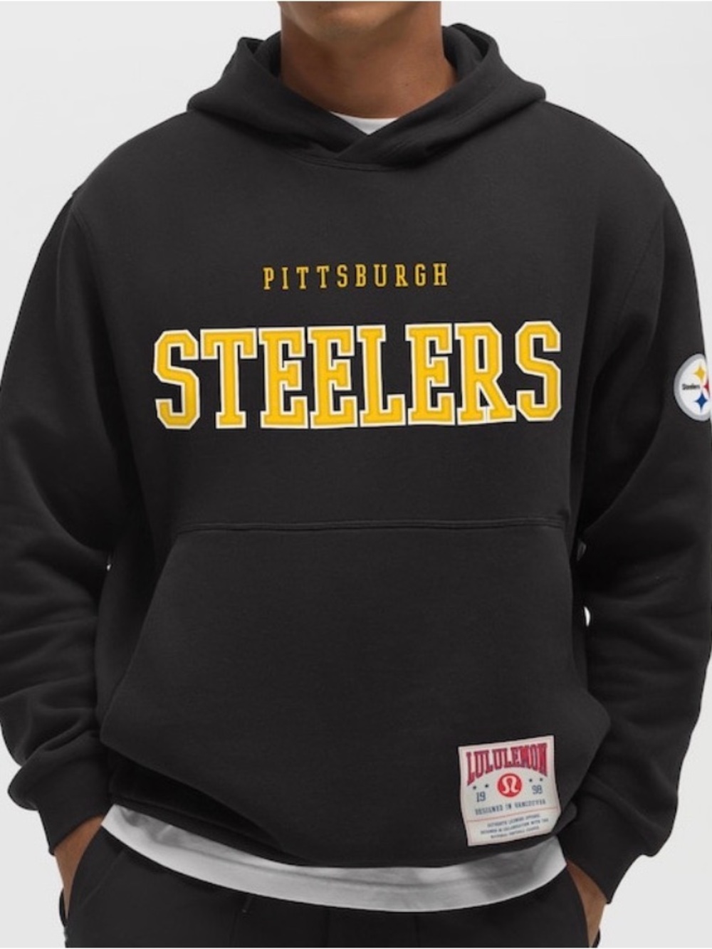 nwt lululemon steelers nfl Black Pullover Hoodie mems 2xl
